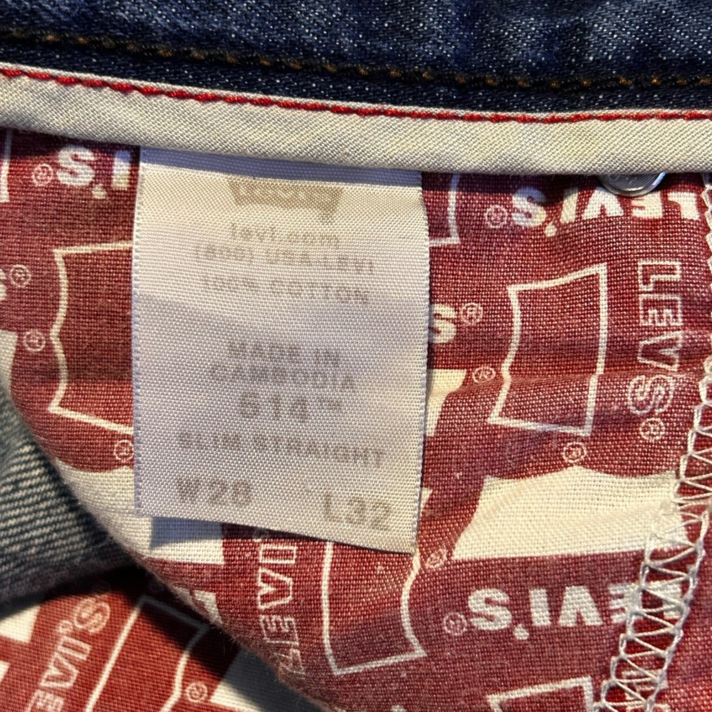 Levi’s 514 Slim Straight Jeans Men’s W 28” 32” Inseam Medium Wash Blue Denim Y2K - Picture 8 of 13